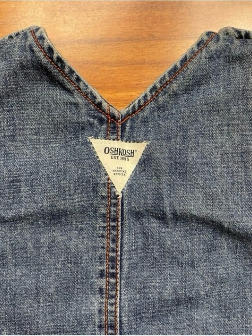 3/$25 Oshkosh B'Gosh Baby Girl Sleeveless Embroidered Denim Tunic Top Size 18M